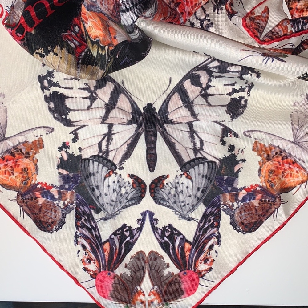 Alexander McQueen Butterfly Decay Skull Scarf - Picture 3 of 8